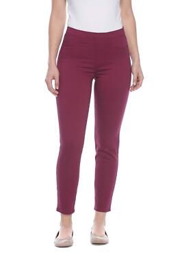 FDJ French Dressing 290778 Women's Stretchy Pull-On Ankle Jeans, Merlot, W12/L27