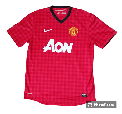 Nike Manchester United AON Sugawara Jersey Size Large Red Rooney Checker #479278