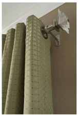 Allen Roth Sullivan Green 84" Checked Grommets Top Window Curtain Panel