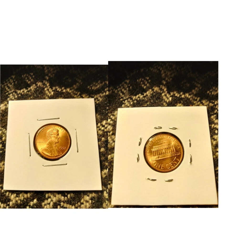 BU 1997 P Lincoln Memorial Cent Die Çlash Rotated Die Lamination/Defective Planc - Image 2 of 4