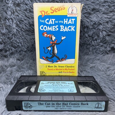 Dr. Seuss The Cat In The Hat Comes Back Plus 2 More VHS Tape 1989 Full Flap
