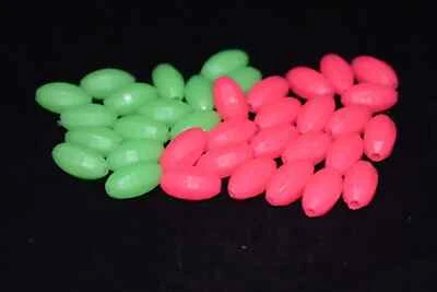 DS CUSTOM TACKLE Glow Beads Luminous attractor fishing soft oval floating beads 24-pack