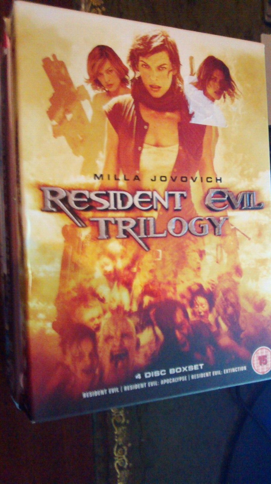 Resident Evil Trilogy 4 DVDBox Set Zombie Horror Movie Inc Apocalypse Extinction