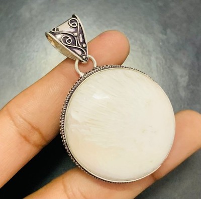 Scolecit Edelstein 925 Sterling Silber Handarbeit Anhänger Schmuck Geschenk für Frau