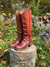 FRYE Vintage 70's Braided Sabrina Campus Boots Tall Women's Size 6.5