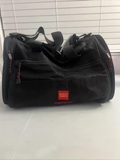 Leed’s WELLS FARGO Bank Small Black Canvas Duffle Gym Weekender Bag
