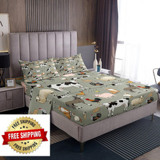 Feelyou Cartoon Animal Sheet Set - Twin, Full, Queen Sizes - Kids Bedding