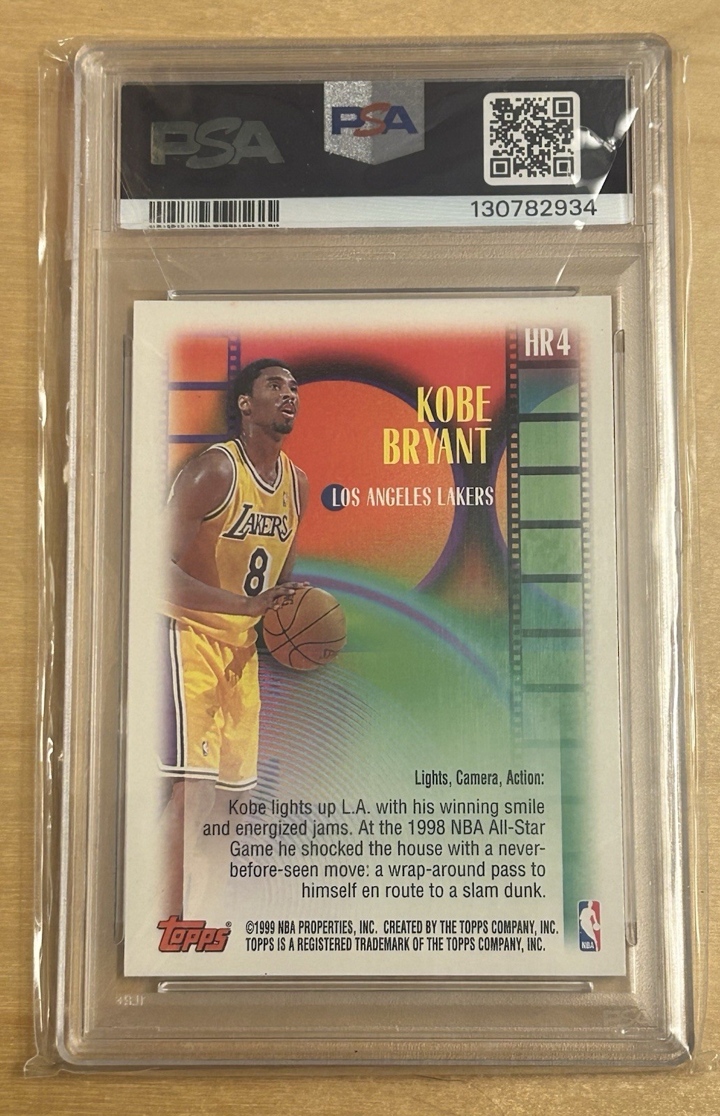 Topps 1999-00 Highlight Reels Kobe Bryant #HR4 Insert Hologram PSA 9 MINT view 4