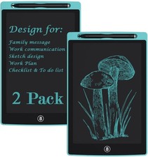 2 pack 10 inch LCD writing tablet pad ewriter electronic board stylus light blue