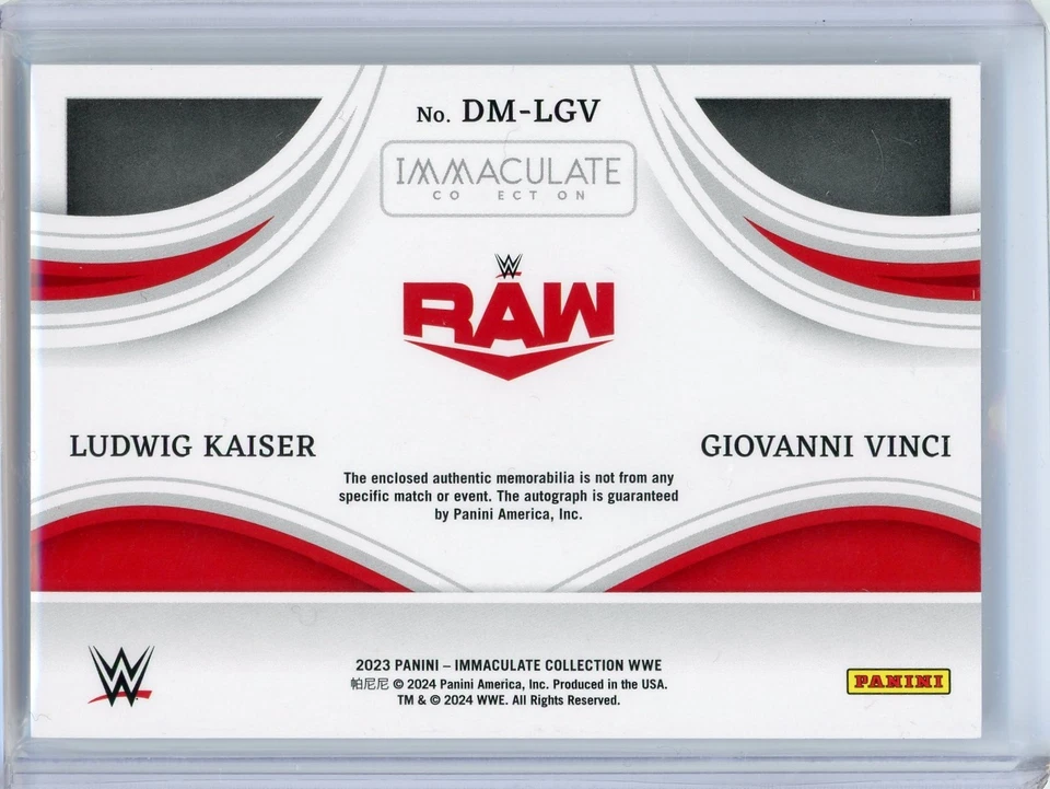 2023 Immaculate WWE LUDWIG KAISER GIOVANNI VINCI Gold Dual Patch AUTO /10 - Image 2 of 2