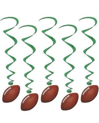 Beistle Football Whirls Hanging Decorations: 5 Pieces Football Party Decorations
