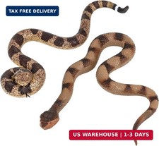 2Pcs Realistic Fake Snakes Toy Lifelike Rubber Rattlesnake Snake -to Keep Birds