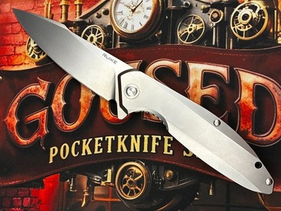 [1291] Ruike P128-SF Grey Taschenmesser Folder Framelock Sandvik 14C28N
