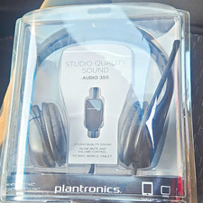 Plantronics Audio 355 Black 3.5mm Wired Headset Boom Mic Inline Mute/Vol 3.5m
