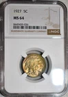 NGC MS-64 1927-P Buffalo Nickel, Gorgeous, Richly Toned, Golden Beauty!