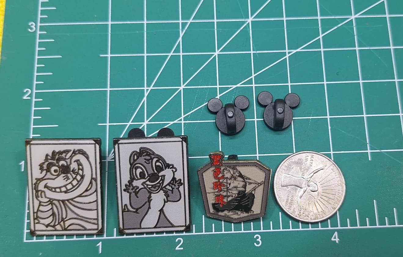 Disney Pin Set - Cheshire Cat, Dale Rescue Ranger, and Pirates of the Caribbean