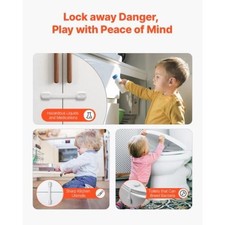 Child Safety Strap Locks 8 Packs Adjustable Baby Proofing Cabinet Locks 3M