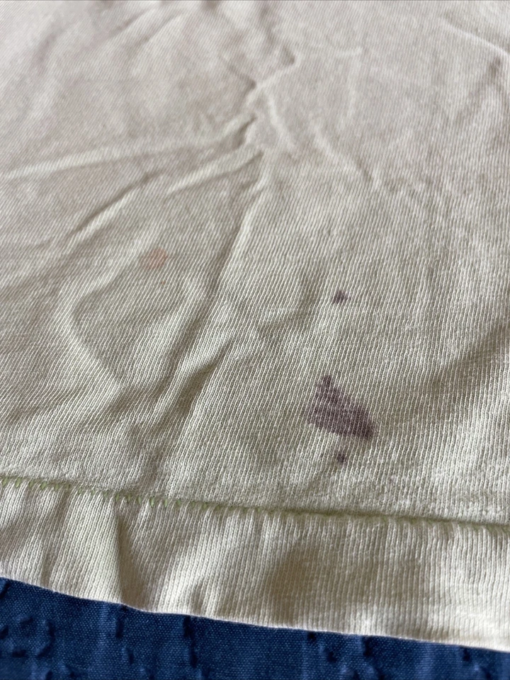 Винтажная футболка 80-х 90-х OP Ocean Pacific, лаймово-зеленая, графика парусника, пятна, M - Изображение 3 из 4