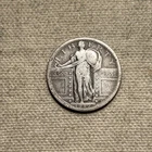 1917-P Type 1 Fine Standing Liberty Quarter Nice Coin QA