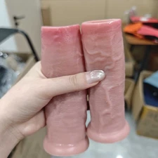 Realistic Male Penis Sleeve Large Silicone Sheath Open-ended Enlargement Sex Toy