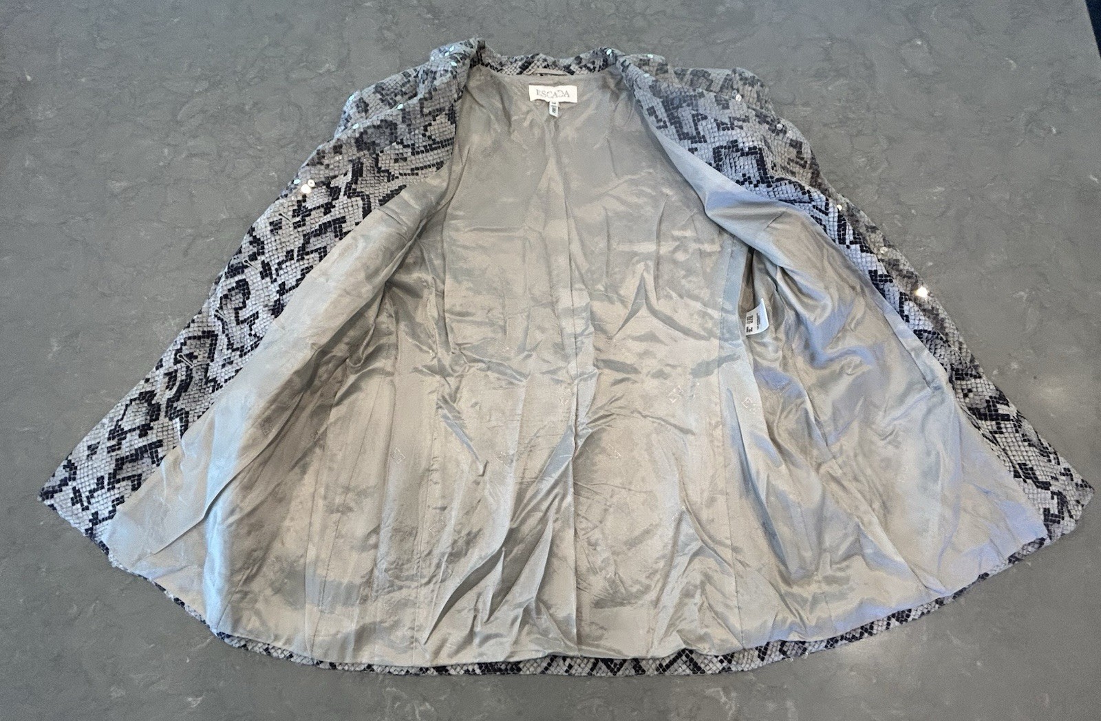 ESCADA Evening Jacket Womens 42 Python Print Sequ… - image 13