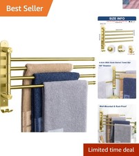 Swivel Towel Rack, 13.8" Thicken 304 Stainless Steel 4-Arm Towel Bar, Space S...
