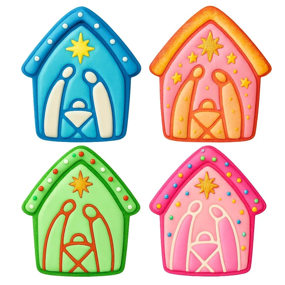 Nativity Scene Cookie Cutter & Stamp 4x3.6" for Baking Fondant Clay Embosser - Image 3 of 4
