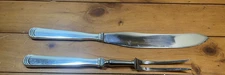 Hans Hansen Denmark RIPPLE pattern Sterling Silver 925 Fork Knife Carving Set