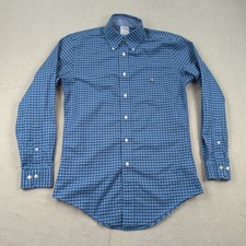Brooks Brothers Shirt Mens Small Blue Plaid Oxford Regent Office Preppy 1818