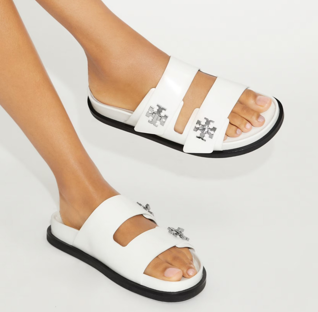Tory Burch $325 TURNLOCK SPORT SLIDE Cloud Off White Sandals thumbnail 5