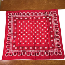 Vintage Fast Color Bandana Tiger Geometric Made In USA 40s 50s WPL 9939 Selvedge