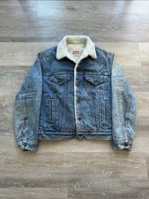 VTG Made In USA 80s Levi s Type 3 Denim Sherpa Lined Trucker Jacket 38R S