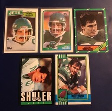 1985 1986 1987 1988 1990 Topps #102 #133 #307 #349 #460 MICKEY SHULER Lot 5 Jets