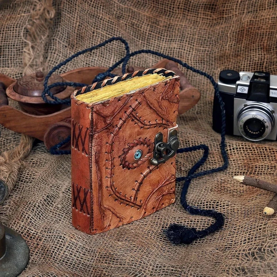 Vintage Hocus Pocus Book of Spells Leather Journal Evil Eye Diary Book Gift 5X7" - Image 4 of 4