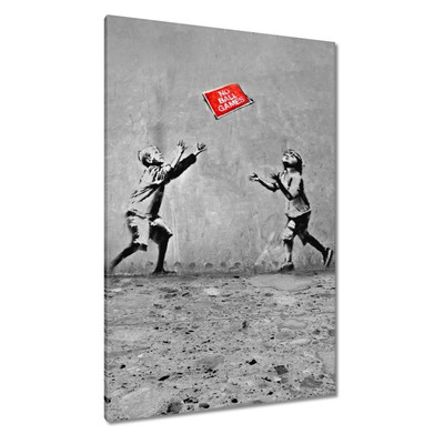 Leinwand Bild Wandbild Canvas Print Banksy No Ball Games Nr. H2941_PC