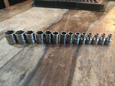 Snap-on tools 14 pc (not 12pc) 1/4" 6pt shallow Socket Set (4–15 mm) £275rrp