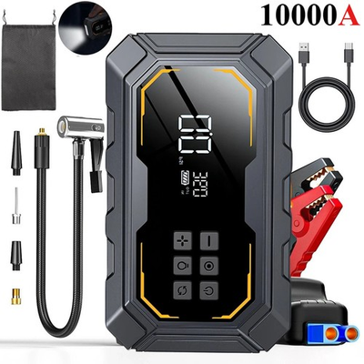 #ad #ad 10000A Car Jump Starter with Air compresso Power Bank Battery Charger Portable $42.76