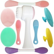 9-in-1 Silicone Face Scrubber and Cleansing Brush Set for Deep Skin Cleanse