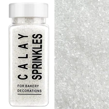 White Sanding Sugar Sprinkles, 4.6 oz Edible Sparkling Crystals 