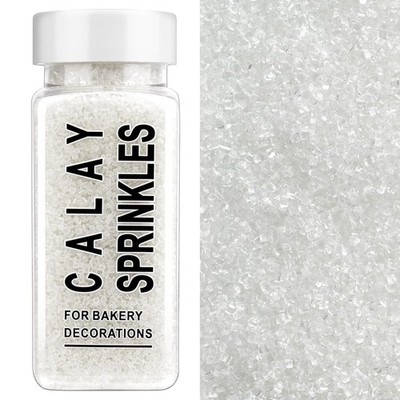 White Sanding Sugar Sprinkles, 4.6 oz Edible Sparkling Crystals 