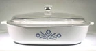 VTG Corning Ware Blue Cornflower 10” Casserole Pan P-10-B W/ Pyrex Lid  P-10-C-1
