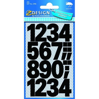 AVERY Zweckform Klebenummern 3785 Zahlen, schwarz 25,0 mm, 48 Etiketten