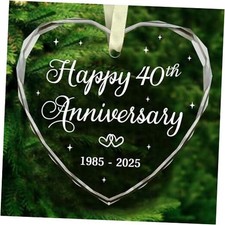 Happy 40th Anniversary Ornament 2025 - Christmas Ornament for 40th 1-fba