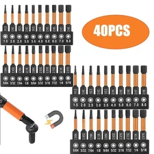 40Pcs Impact Hex Head Allen Wrench Drill Bit Set Metric SAE Magnetic Tips Tool