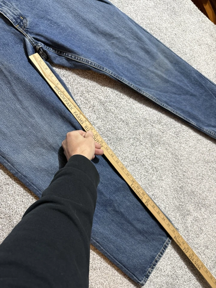 Pantalones de mezclilla vintage años 90 Y2K para hombre talla 36x29 pierna recta grunge ropa de calle patinador informal Foto 4 de 4