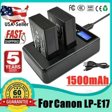 2X LP-E17 LPE17 Battery + LCD Dual Charger for Canon EOS M3 750D 800D Rebel T6i