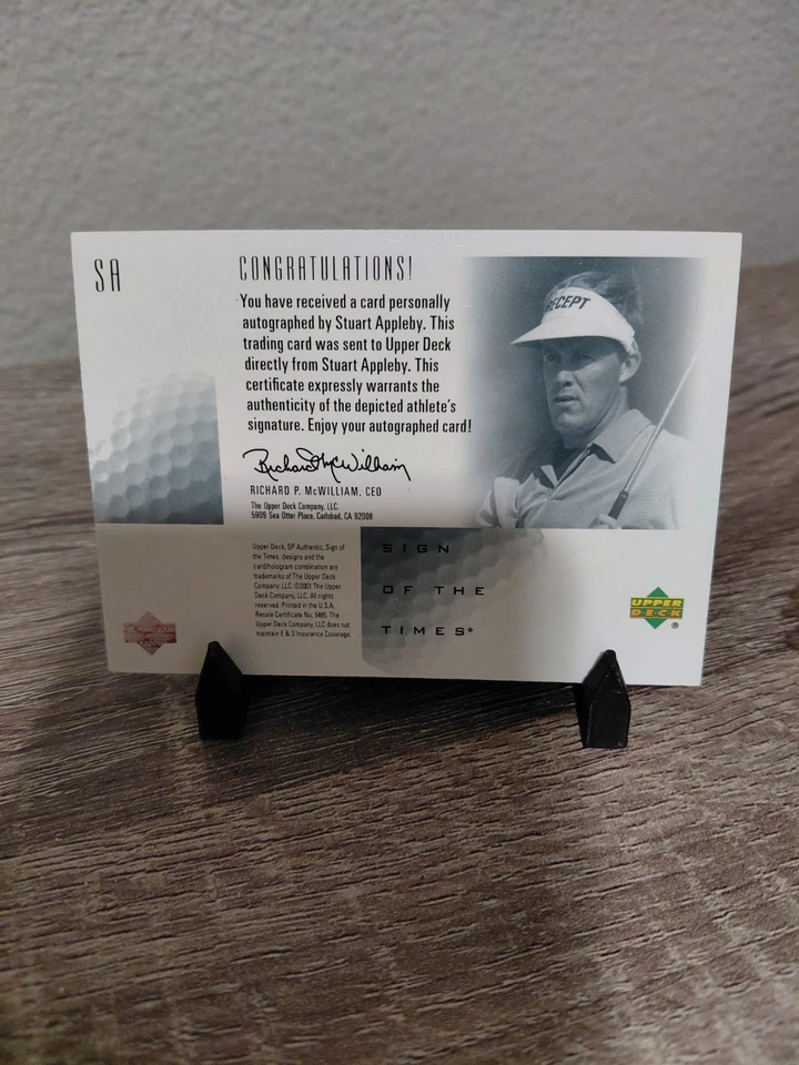 2001 SP Authentic Stuart Appleby Auto PGA Pro Consistently On The Leaderboard  - Image 3 of 4