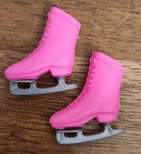 Vintage Pair of Hot Pink Ice Skates for Barbie Friends Excellent Condition
