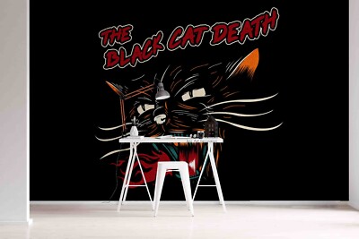 3D Cat Flame Painting Wallpaper Wall Murals Removable Wallpaper