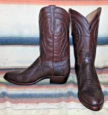 Mens Rujo The Marcus Brown Teju Lizard / Leather Cowboy Boots 11.5 D New in Box